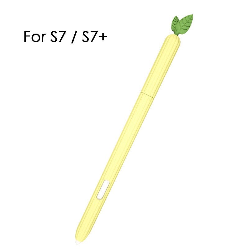 For Samsung Galaxy Tab S6 Lite Sleeve Skin Cover Cute Silicone ProtectivePencil Pen Case For Tablet Tab S7 / S7 Plus S6Lite S: Tab S7 Yellow