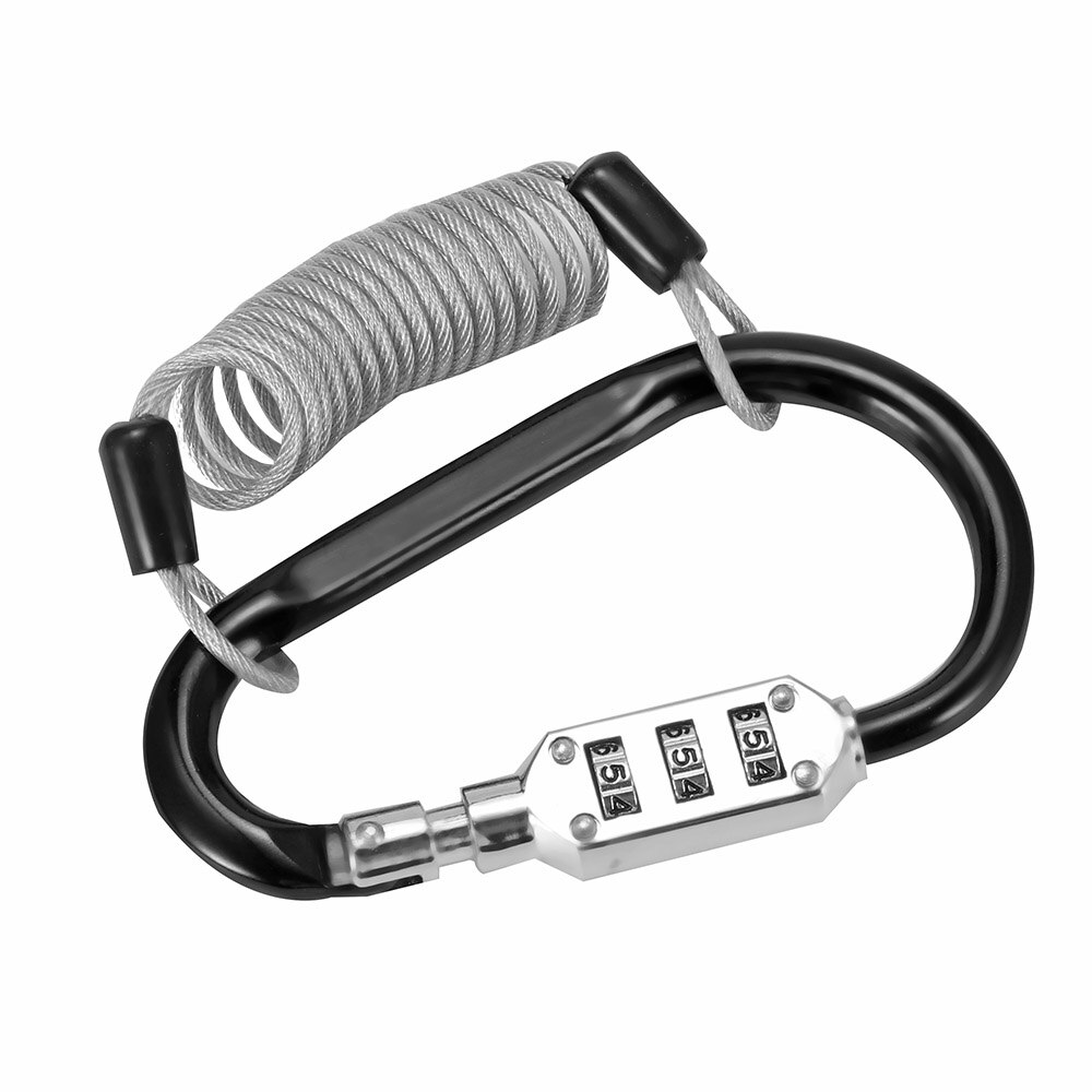 Mini casco con bloqueo de Cable antirrobo para bicicleta, motocicleta, motocicleta, casco con bloqueo de combinación de resorte de PIN de código reiniciable