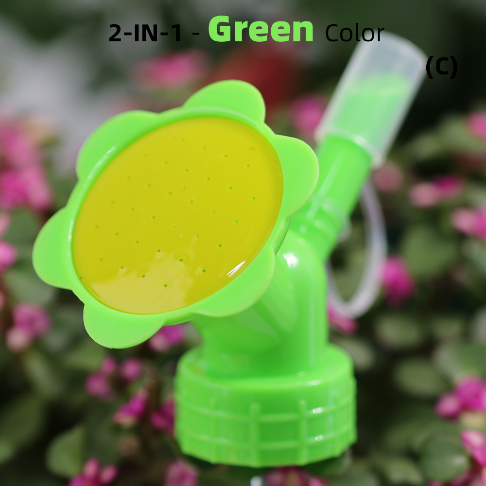 2- i -1 kapsyl sprinkler hem trädgård mini vattenkanna dubbelt huvud vattenpip bonsai munstycke för inomhus utomhus planta planta: Grön