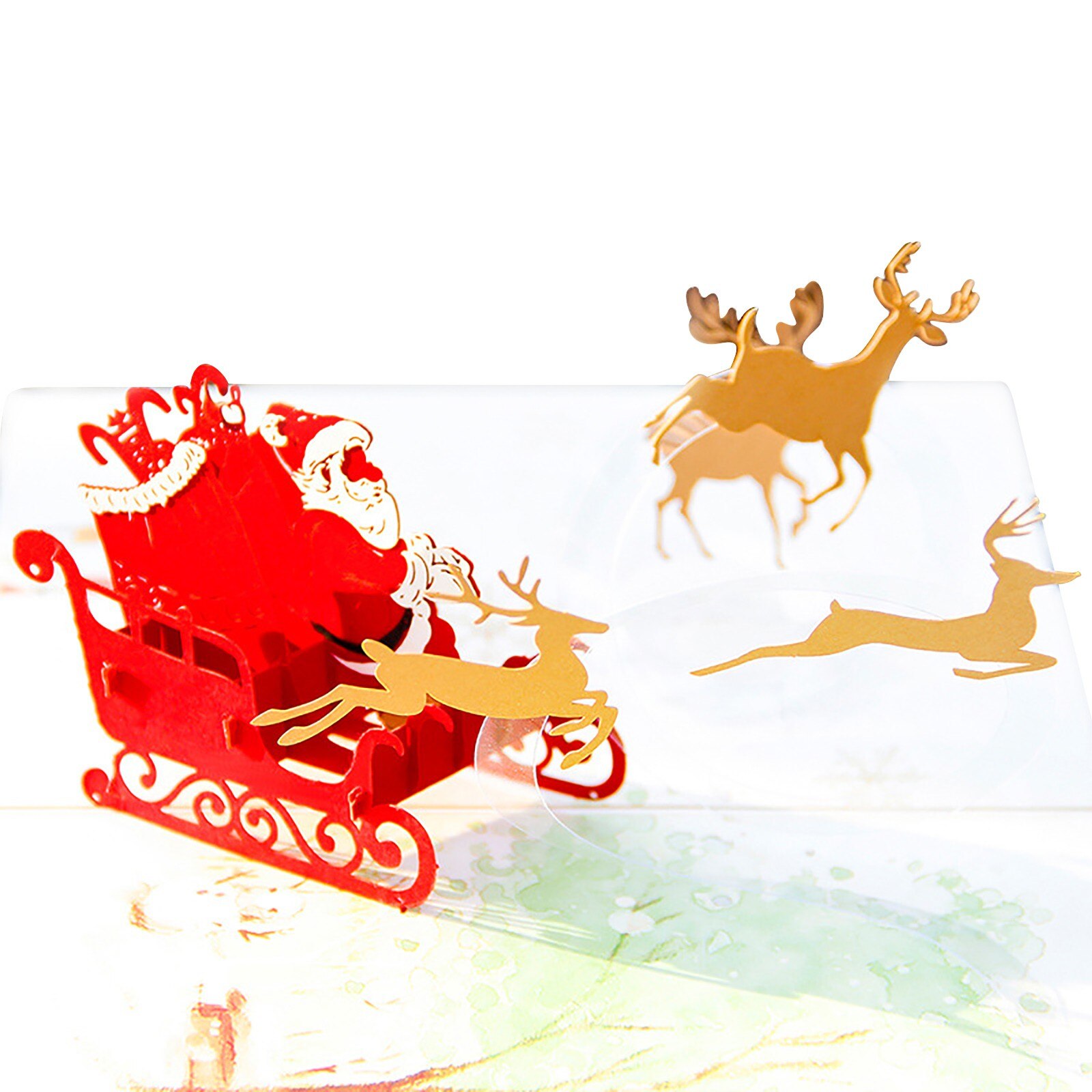 Jul lykønskningskort tredimensionelt 3d håndlavet kort takkort: B