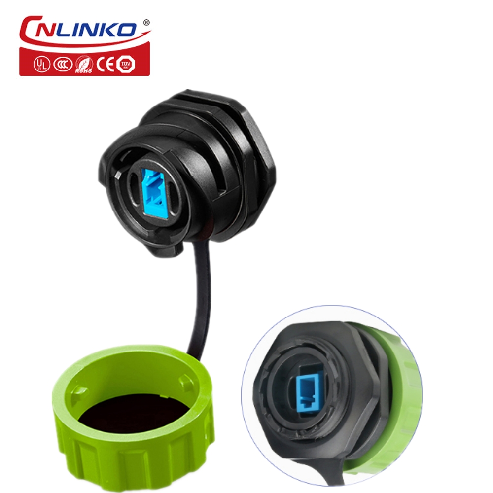 CNLINKO LC to LC Optical Fiber Connector IP68 Waterproof Single Mode Fiber Optic M24 Industrial Computer System Signal Connector: Orange