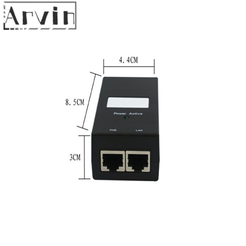 Turvallisuus 48 v 0.5a 15.4w poe sovitin poe injector ethernet virta poe ip kamera puhelin poe virtalähde
