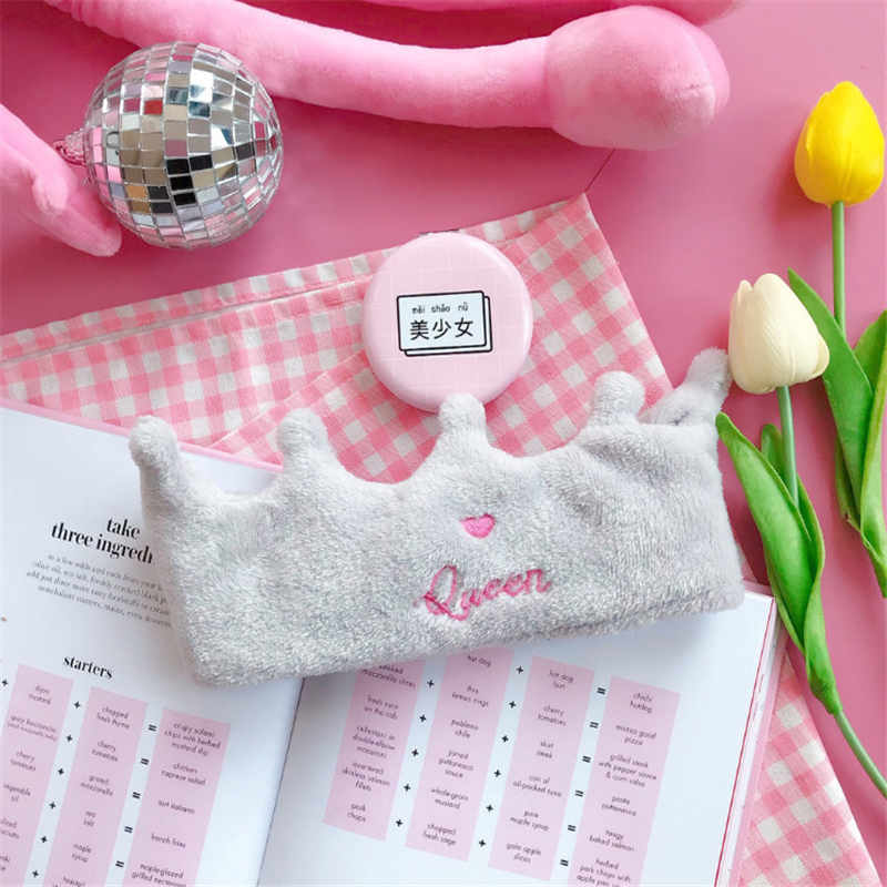 Shape Mask Headband Crown Heart Bath Cute Wash Hair Band Make: grey