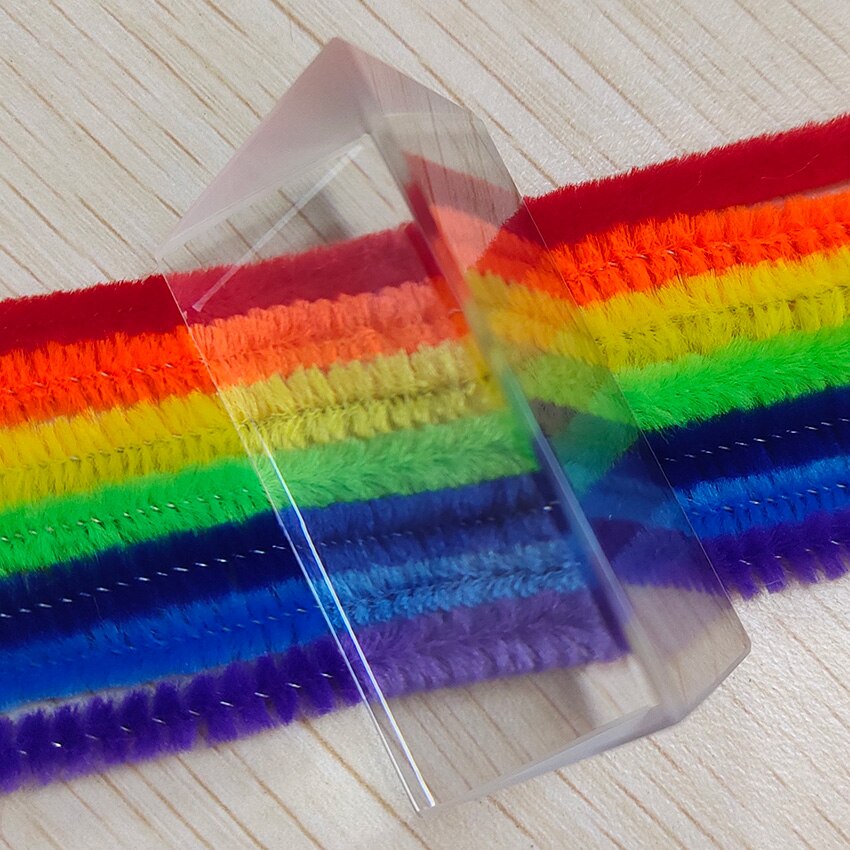 1PC 30x30x50mm Triangular Prism Optical Prisms Glass Physics Teaching Refracted Light Spectrum Rainbow Teaching Equipment