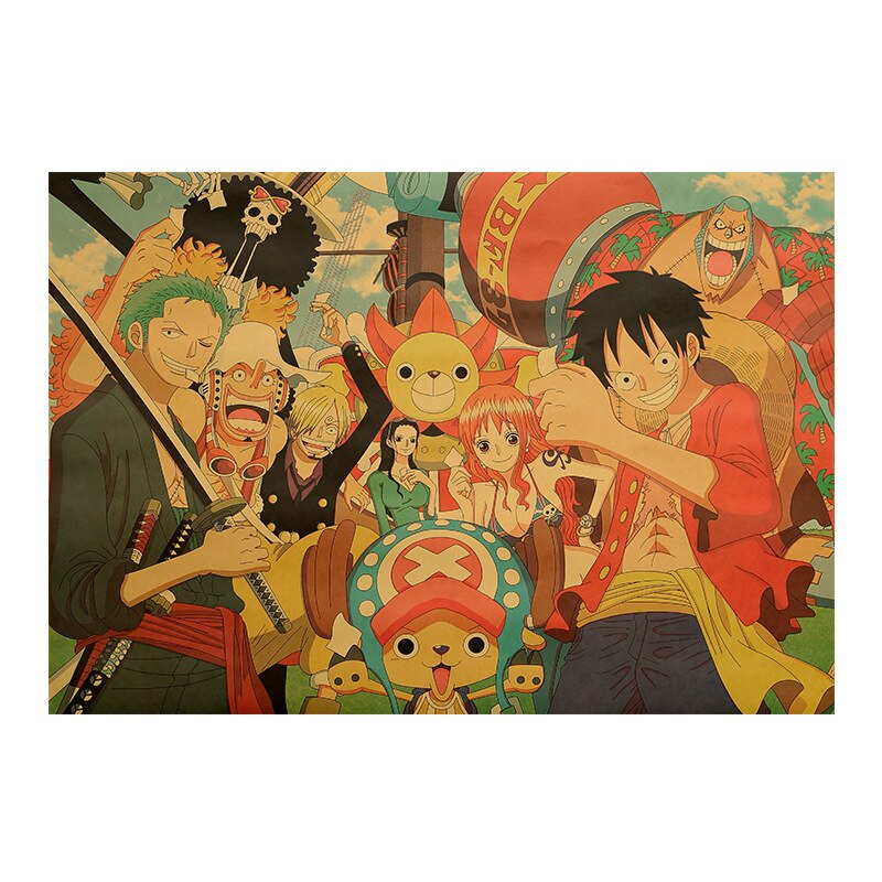 One Piece Large Size Kraft Paper Retro Poster Decoration Wallpaper Posters and Prints: B