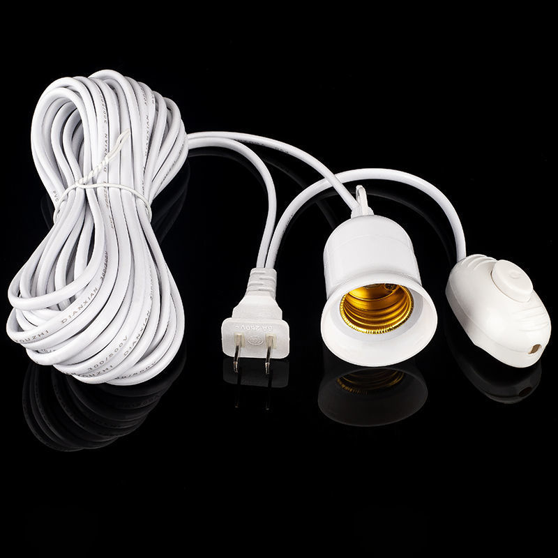 Long Led Light Adapter 2M/4M Lamp Base Holder Power Cord Cable E27 US Han... – Grandado