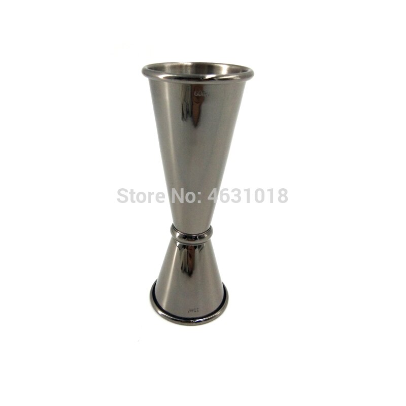 Herramienta de cóctel, vaso medidor de 30/60ml, barra de doble pared, Jigger Bar herramienta como acero inoxidable: Gunmetal Black