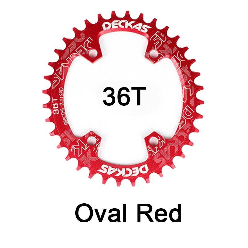 JIANKUN IXF Crankset MTB 104BCD Chainring 170mm Mountain Bike Road Bicycle Chain Ring Cycle Crank Set Screw Bottom Bracket BB: Oval 36T Red