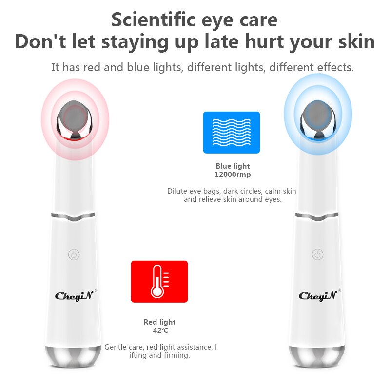 Compress Eye Massager LED Photon Eye Massage Bar Light Therapy Vibrating Skin Tighten Lift Eye Bag Anti Wrinkle Beauty Wand