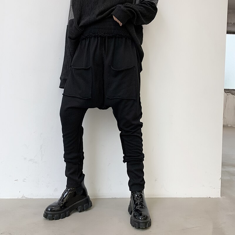 Heren streetwear vintage casual broek hiphop punk gothic stijl laag kruis harem broek heren joggingbroeken joggingbroeken midweight