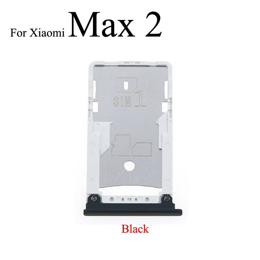 YuXi SIM Card Tray Socket Slot Holder Adapter Spare Parts For Xiaomi Mi Max 2 3 Mix 2S SIM & SIM / TF Card Tray Adapter: Max 2 Black