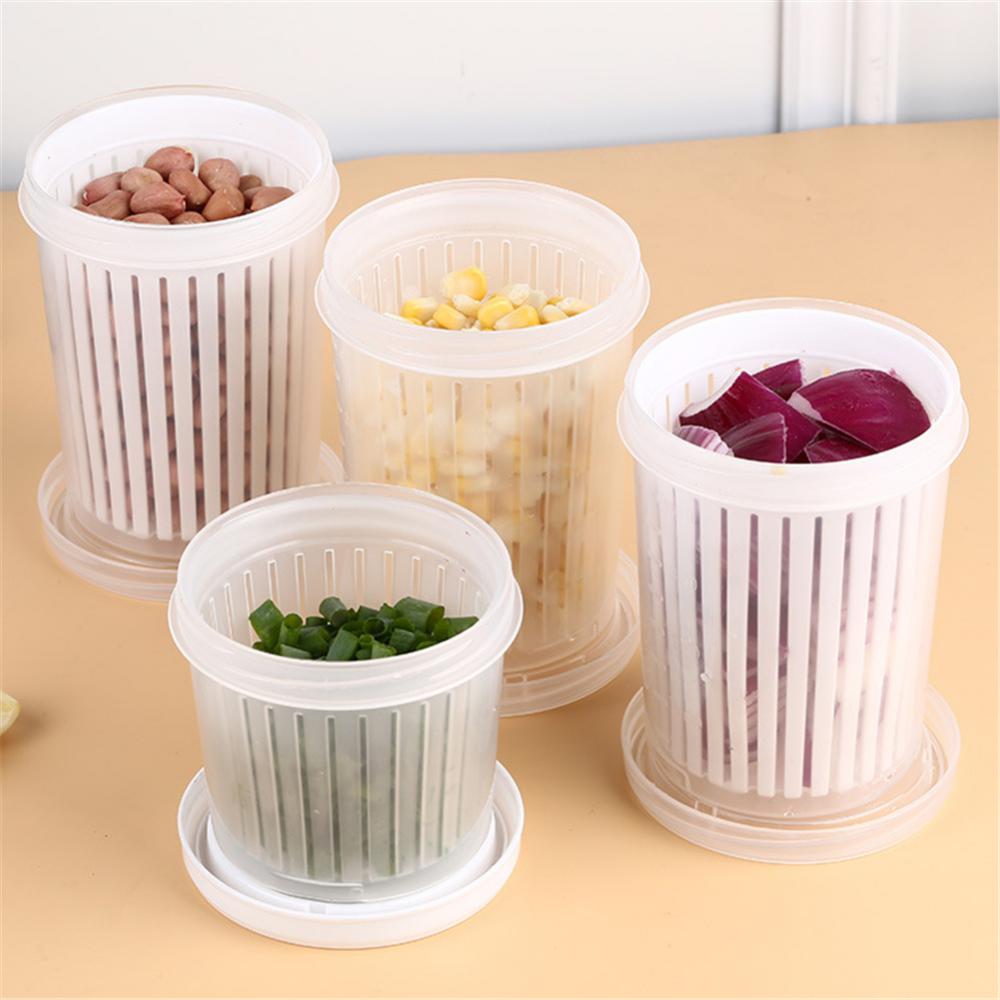 Drain Fresh Box Kitchen Refrigerator Fresh-Keeping Box Fruit Vegetable Drain Crisper Transparent Storage Containers With Lid