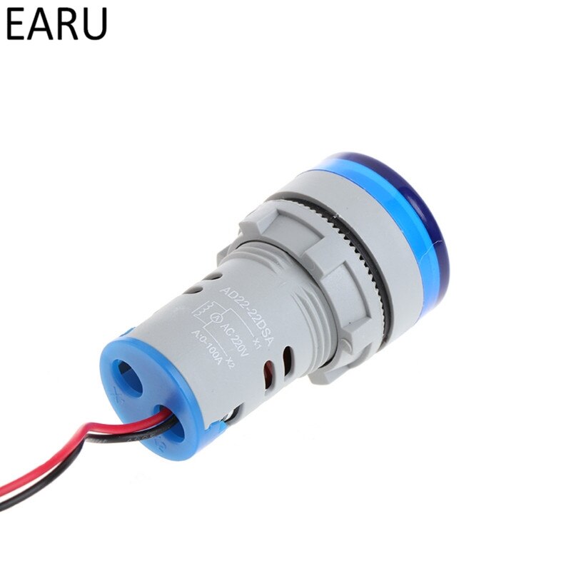 DIY 220 v AC 22mm Digitale Display Ampermeter Monitor Stroom Indicator Signal Light Ampèremeter Tester Meten 0-100A Ampere Meter