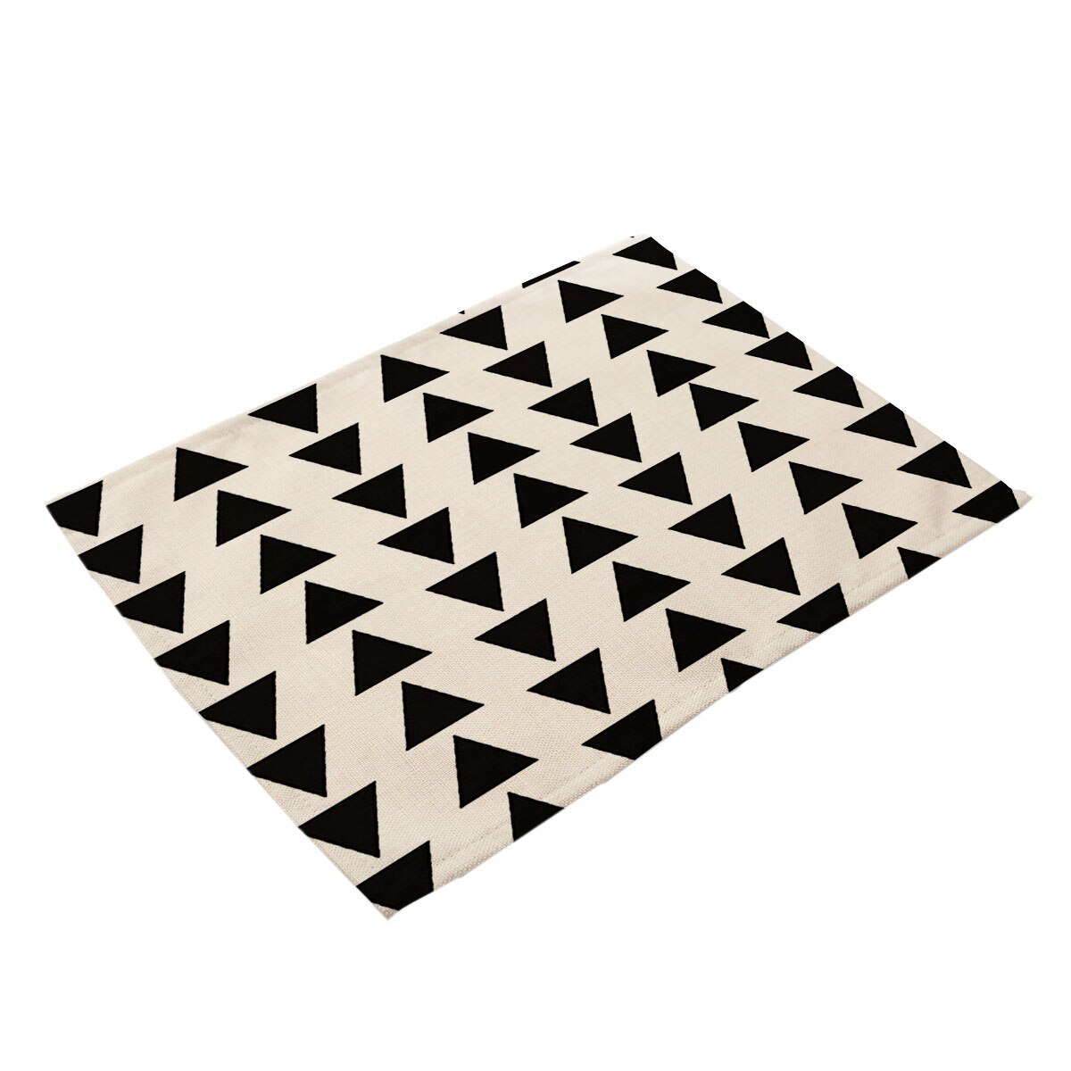 Geometric Letter Pattern Placemat Dining Table Mats Drink Coasters Cotton Linen Pads 42*32cm Kitchen Accessories: D