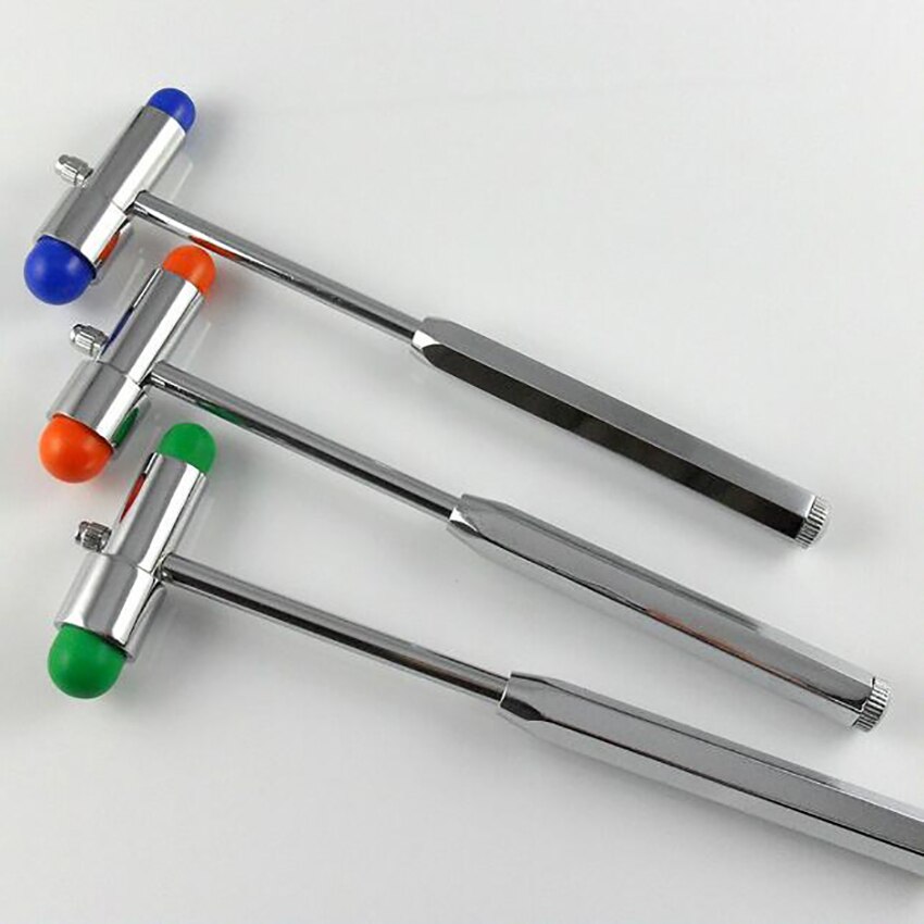Neurologische Reflex Hamer met Ingebouwde Borstel & Stalen Naald voor Cutane en Oppervlakkige Reacties, Dual Head Reflex Hamer