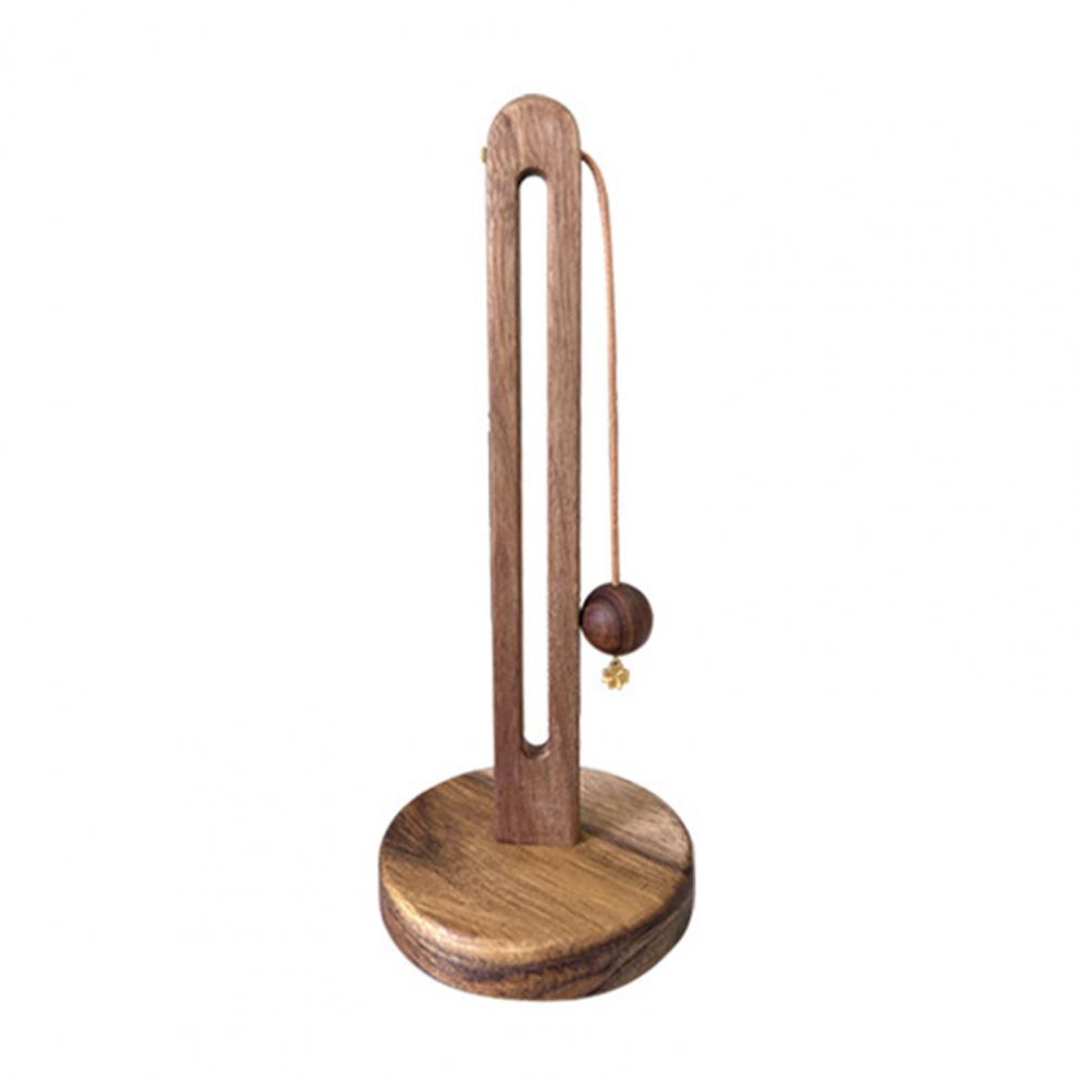 Kitchen Countertop Paper Towel Holder with Anti-Slip Wooden Base DIY Installation Standing Paper Towel Roll Stand Tissue Holder: WHITE