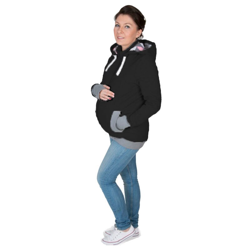 Manteau de maternité 3 en 1, sweat à capuche d&#39;hiver, poche kangourou, veste pull de maternité pour femmes enceintes, sweat surdimensionné