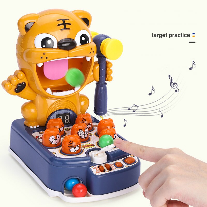 Children Light Music Whac-A-Mole Toys Multifunctional Play Hit Hammering Game Educational Interactive Toys Christmas: Blue