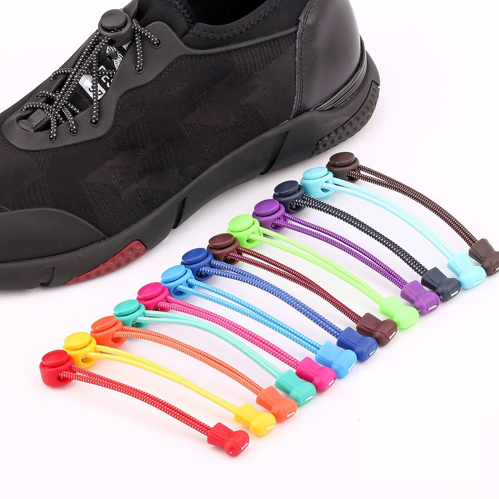 Serrure pas de lacets lacets élastiques baskets lacet 19 couleurs étirement lacets paresseux serrure Shoestring bootlacets accessoires de chaussures