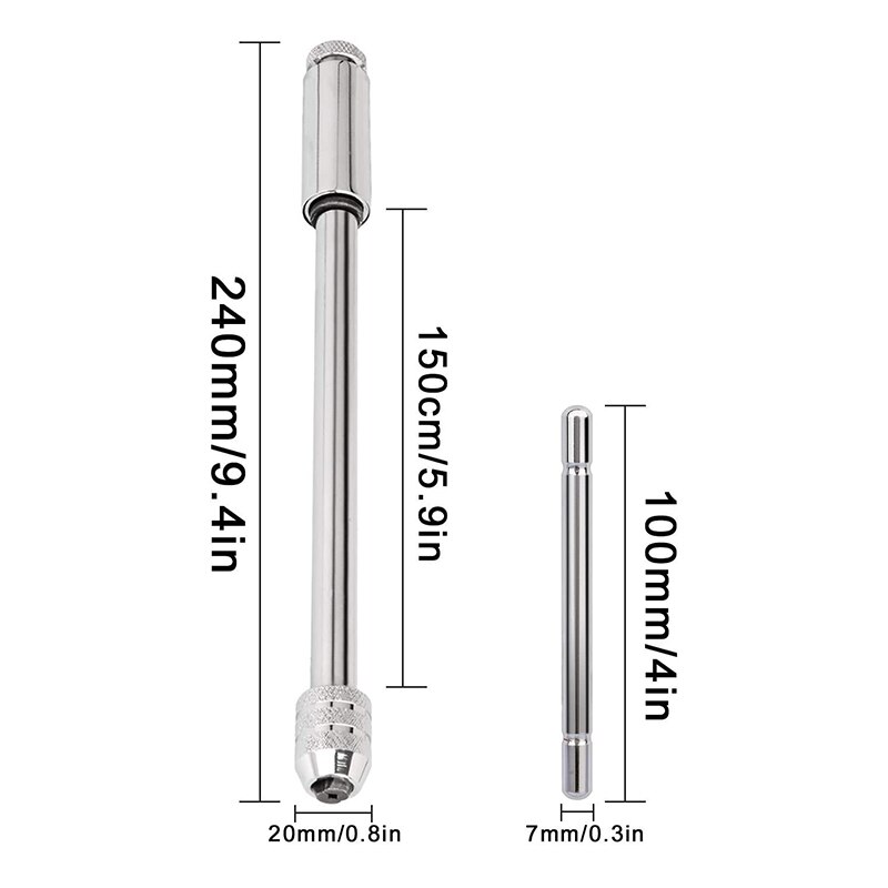 Adjustable M3-M8 Titanium Taps Set Machine Tap with Upgrade T-Handle Reversible Ratchet Wrench Tapping Tool Set