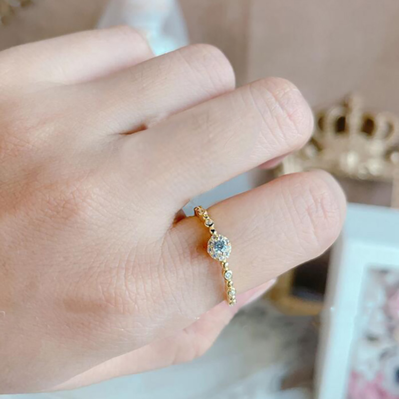 Anillos de tendencia Noble de Color dorado estilo INS para mujer, anillos delicados de dedo Midi de circón Lux de entrada para niña, joyería de aniversario KAR229: 9 / YELLOW