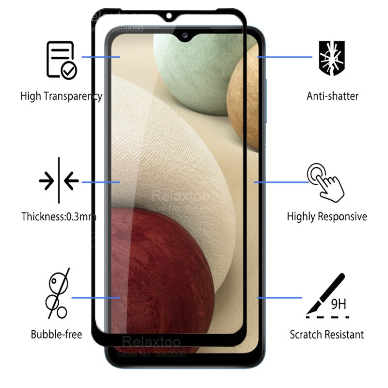 2in1 Voor Samsung A12 Glas Volledige Cover Gehard Beschermende Glas Voor Samsung Galaxy Een 12 6.5 &quot;SM-A125F/Ds screen Protector Films