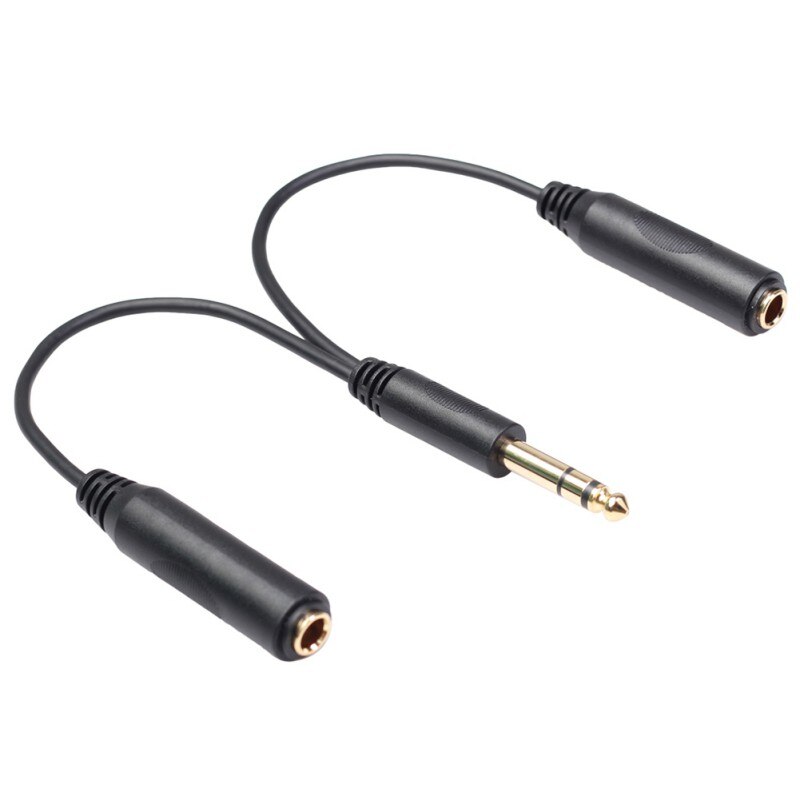 1/4 Splitter En 1/4 "Trs Stereo Male Naar Dual 1/4" Trs Stereo Vrouwelijke Y Kwart Inch-8 inch/20 Cm Splitter Kabel