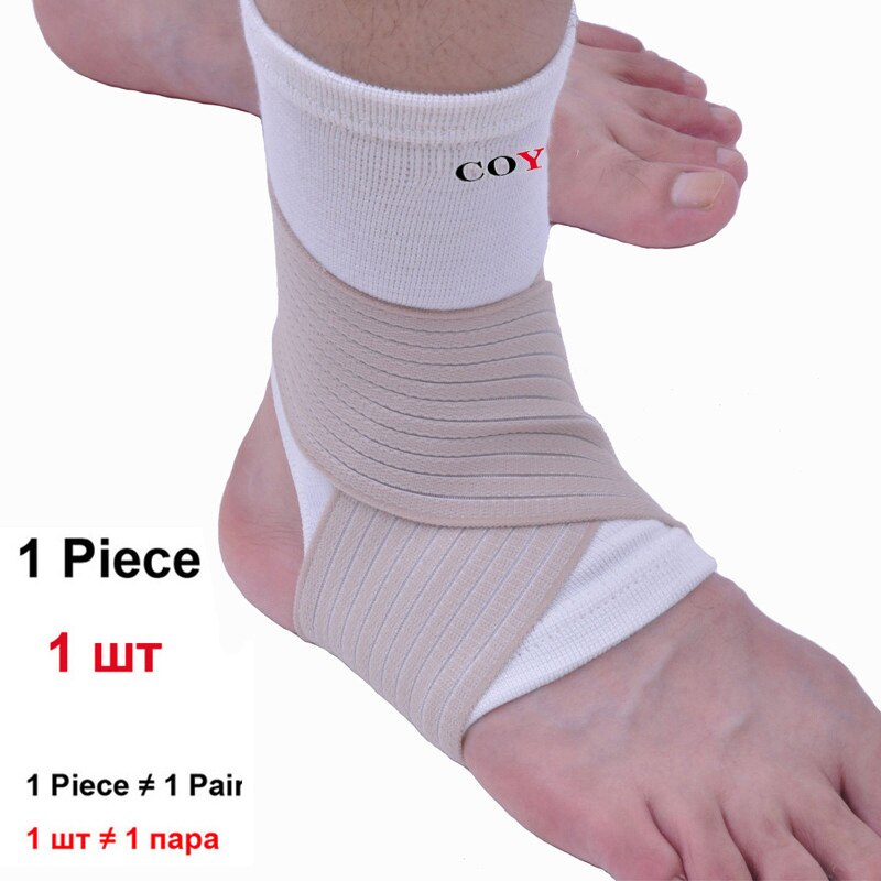 1 Pcs Bandage Ankle Brace Support Protect COYOCO Brand Pressurizable Foot Anti Sprain Bicycle Ankle Guard Warm Nursing Black: White