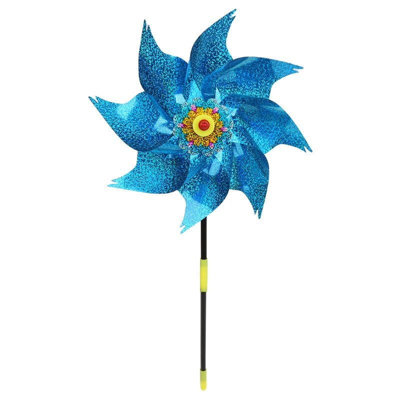 Wind Spinner Windmill Toys Kids Children Garden Decoration Rotation Glitter Sequin Windmills Glow Colorful Toy Outdoor Hom