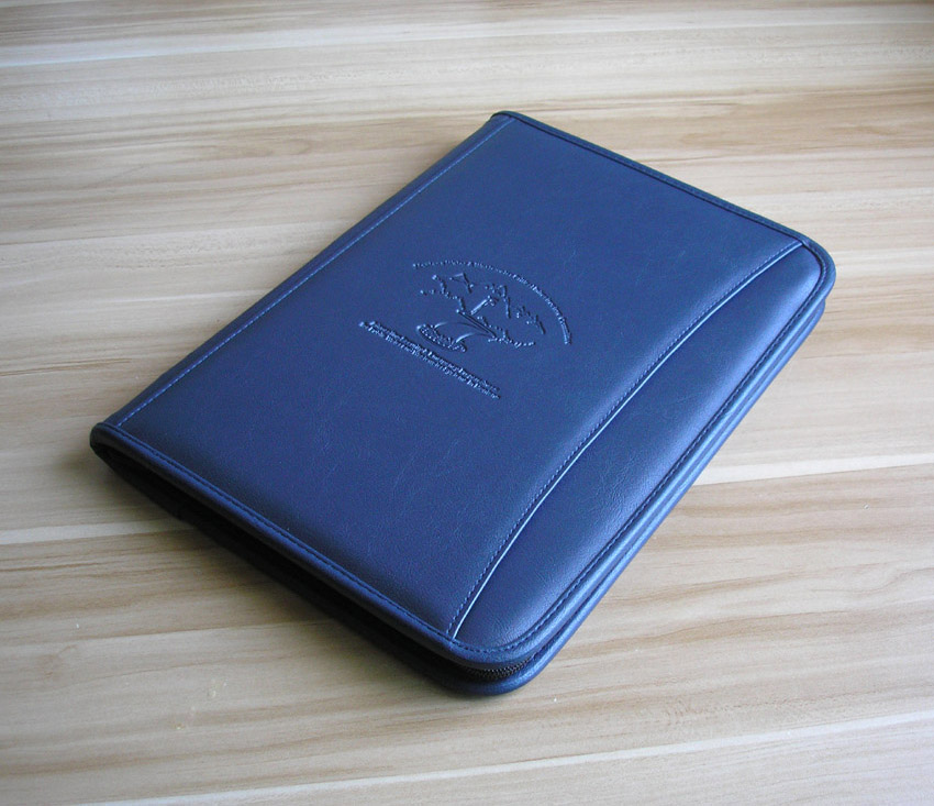 A4 Leder Padfolio Dokument Tasche Portfolio Manager tasche Ordner mit zipepr notizblock Büro Lieferungen Schreibwaren Zubehör 1176: Blau
