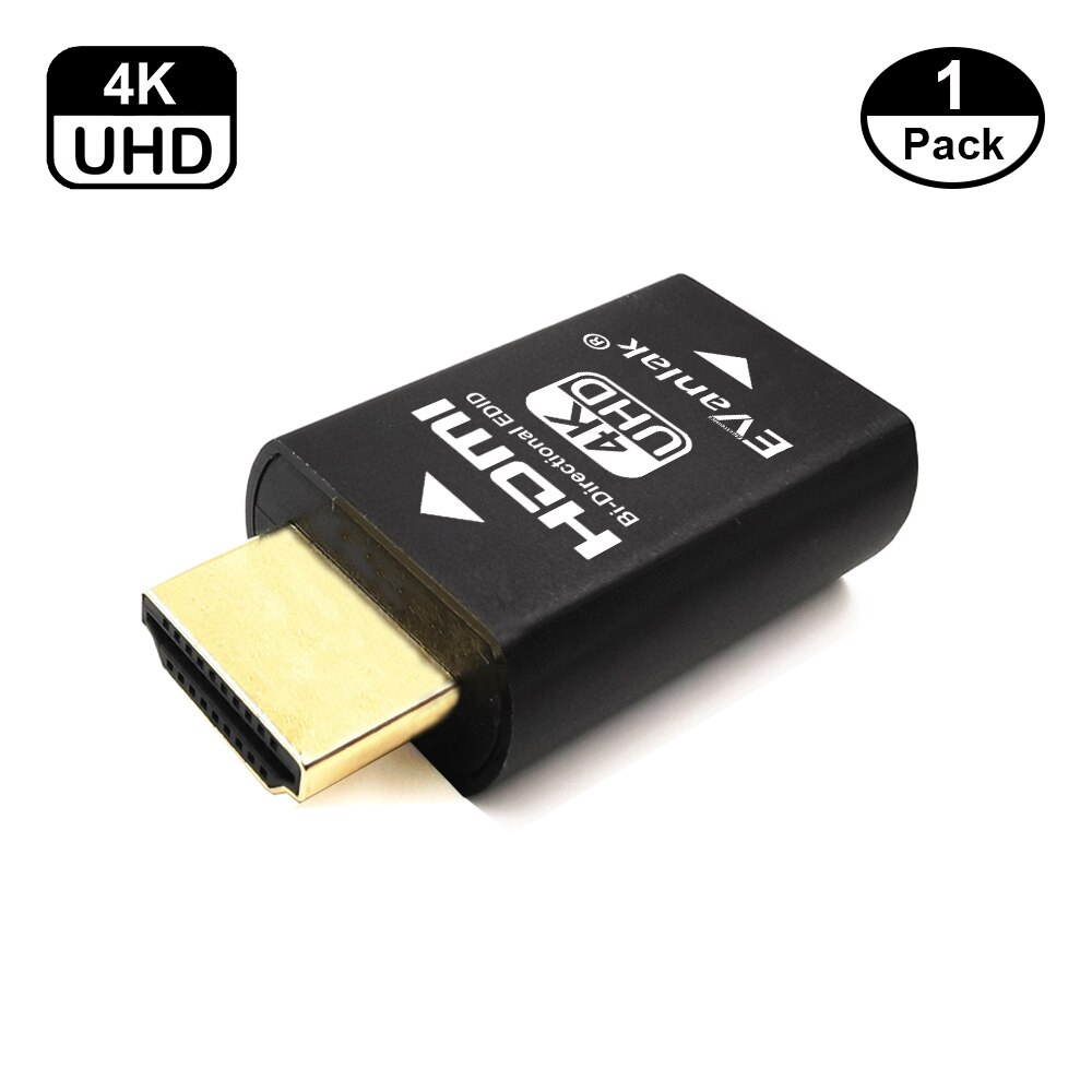 Evanlak hdmi edid emulator passthrough 3rd generation premium aluminium elimineret emulator adapter, der kan anvendes med  ps5 game outp
