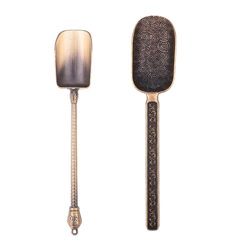 Chinese Tea spoons Copper Tea Scoop Spoon Tea Leaves Chooser Holder Chinese Kongfu Tea Tools Accessories