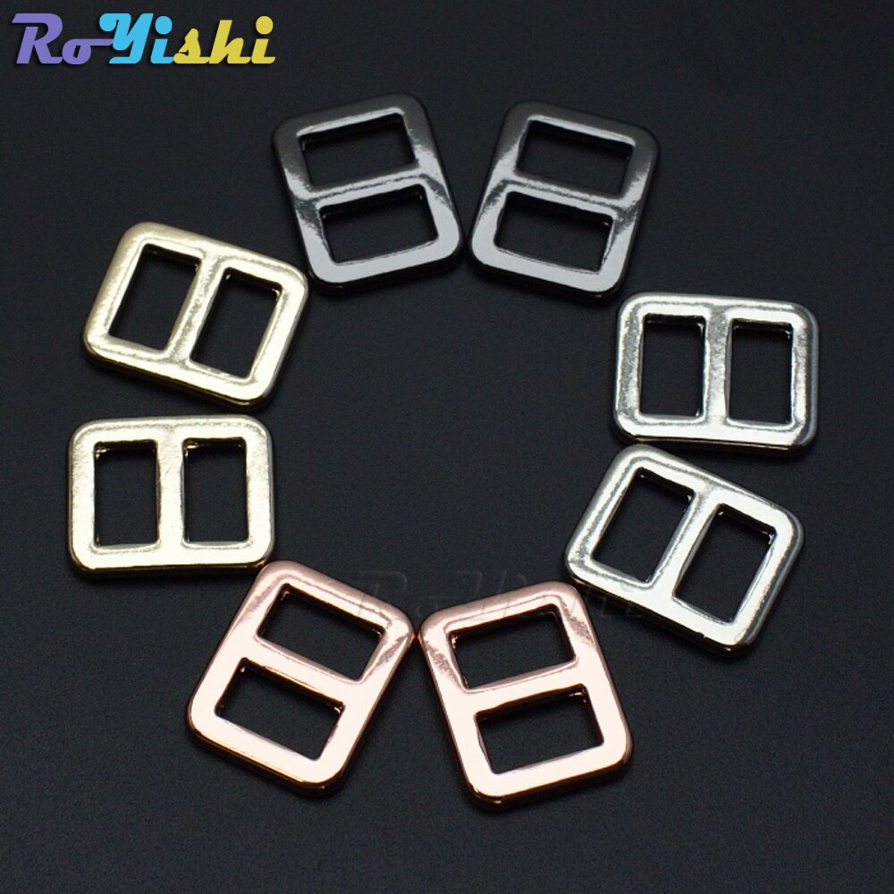 3/8" Metal Mix Colors Curve Tri-Glide Slider Adjustable Buckle for Bags Webbing 10mm