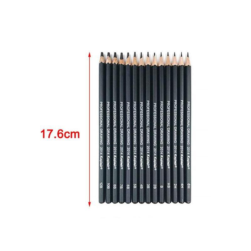 14pcs/set Sketch Set Drawing Tools For Beginners Graphite Pencil For Writing Art Charcoal Supplie C7G8: Default Title