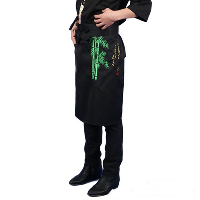 Japanese sushi restaurant brief paragraph aprons Korean restaurant waiter Japanese chef working men and women embroidery apron: Yellow