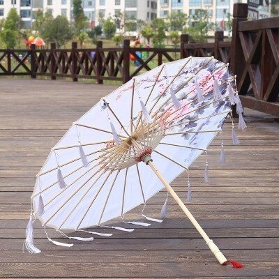 Seide Regenschirm regen frauen Tanz Stütze Cheongsam Geölt Papier Dach sonnenschirm guarda chuva paraguas mujer Hanfu quaste regenschirm: T