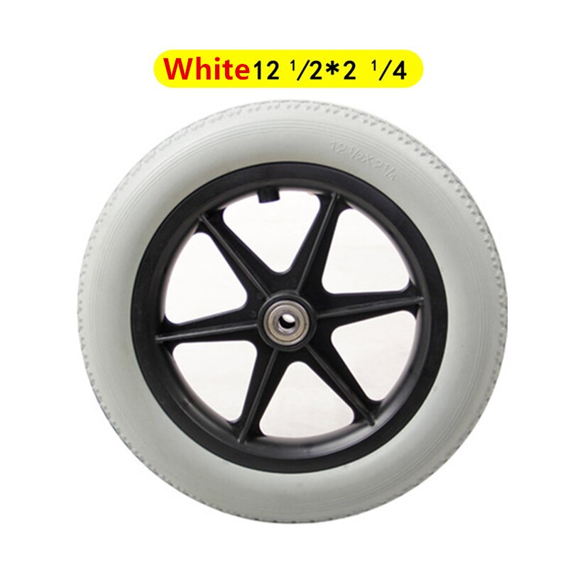 JayCreer-repuesto de rueda trasera para sillas de ruedas, 12 pulgadas, 14 pulgadas, Agujero interior, 12mm: 12 Inch Grey 1PCS