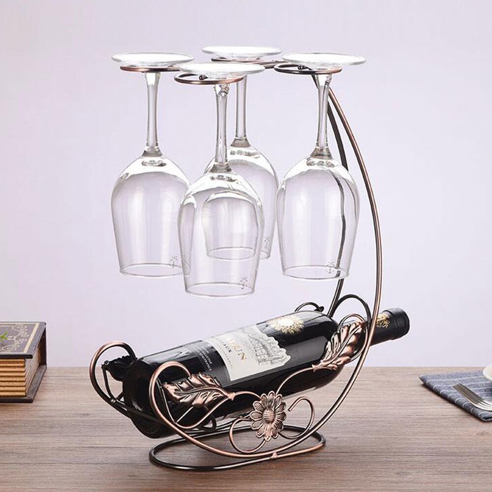 Creatieve Metalen Koper Wijnrek Opknoping Wijnglas Houder Bar Stand Beugel Display Stand Beugel Decoratie