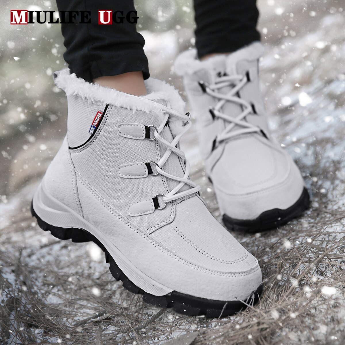 Sneakers dames winter sneeuwlaarzen hoge schoenen casual dames waterdicht warm dames wit zwart wandelschoenen sport