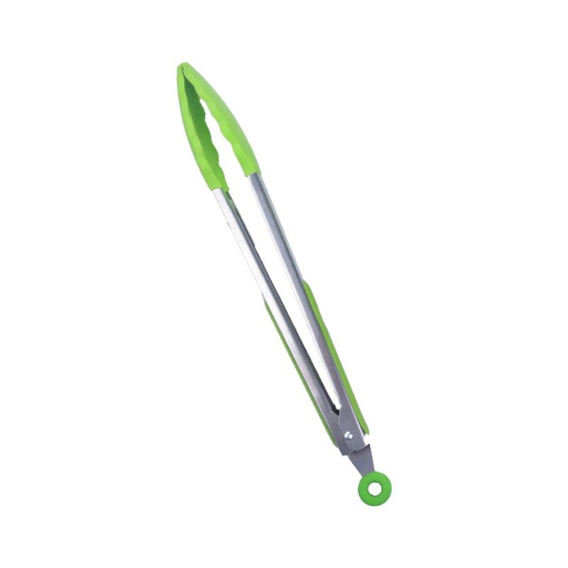 9/12Inch Stainless Steel Silicone Food Tongs Non-Slip Cooking Clip Salad Serving Bbq Tools Grill Tongs Multiuse Kitchen Tool: 12Inch Green