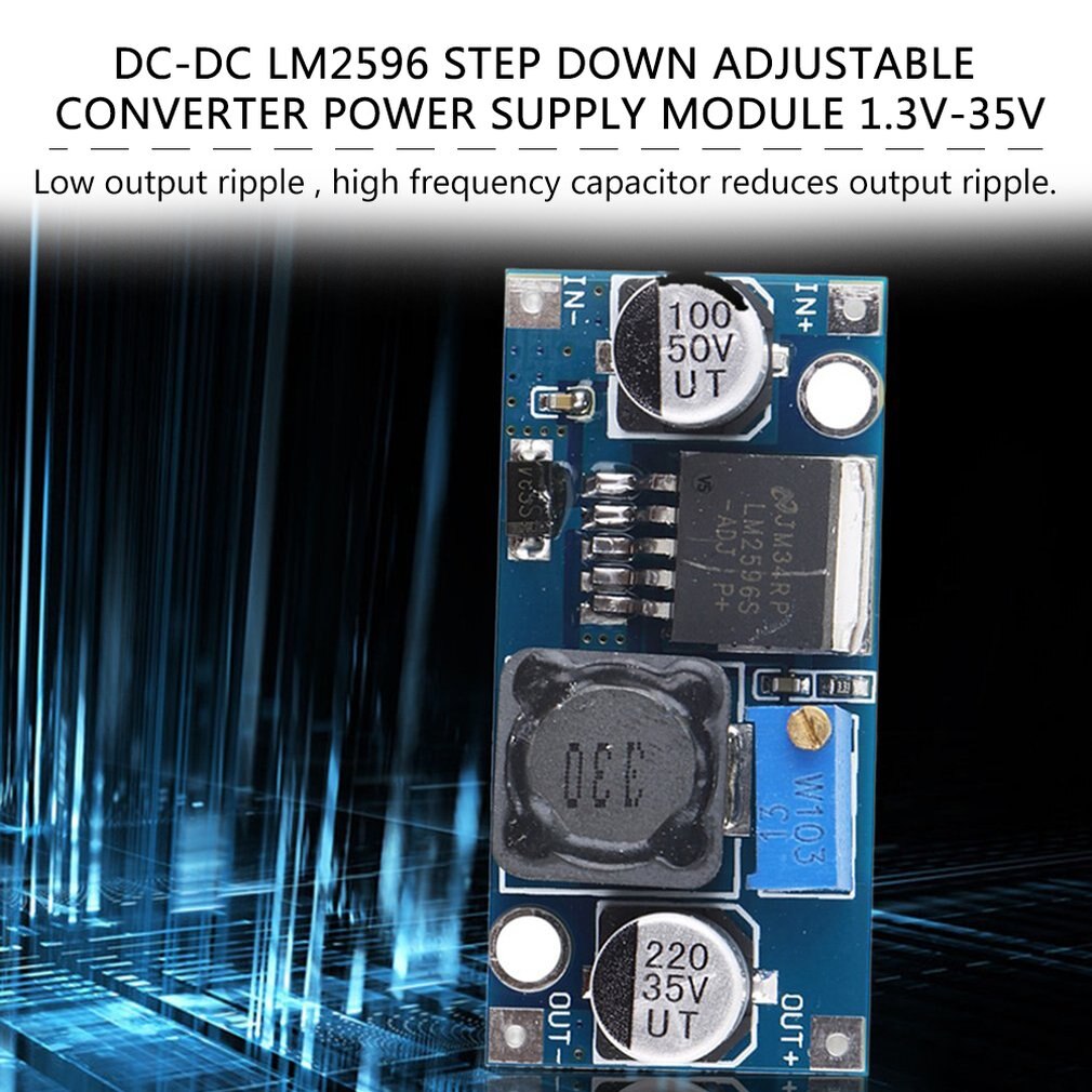 1pcs DC-DC Buck Converter Step Imbottiture Modulo LM2596 di Alimentazione in Uscita 1.23V-30V di Vendita Caldo