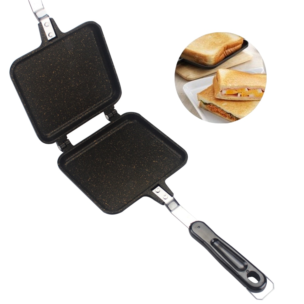 Non-stick Schoon Koekenpan Huis Kookgerei Toast Barbecue Plaat Brood Keuken Wafel Dubbele Side Aluminium Sandwich mold