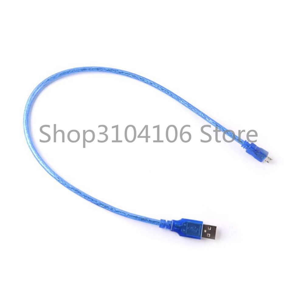 Micro USB 2.0 Data Cable USB Type A to Mirco USB 2.0 Male Dual Shielding(Foil+Braided inside) Transparent Blue