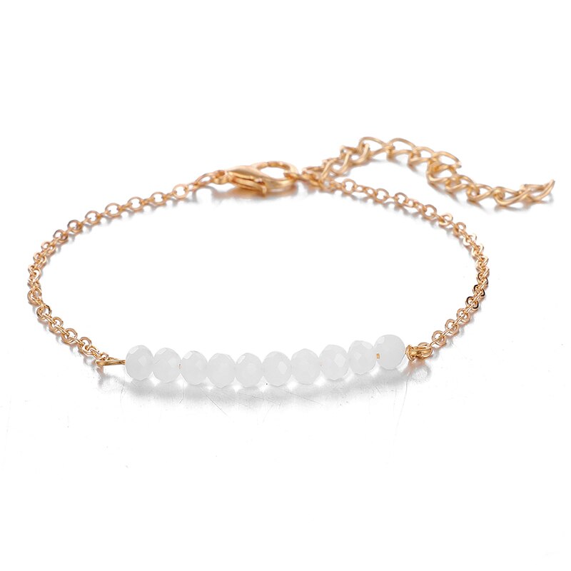 Docona 4 unidades por juego, pulsera de cadena con cuentas de flecha Bohemia para mujer, conjunto de pulsera circular con cuentas, accesorios de joyería 14411