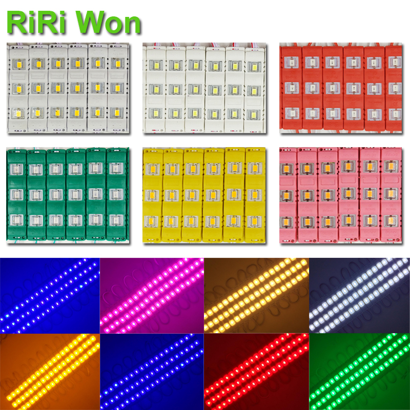 20ps 10ps ip65 5730 3 led modul vandtæt varm hvid, ren hvid, rød, grøn, blå, pink, gul sprøjtestøbningslys til  dc 12v