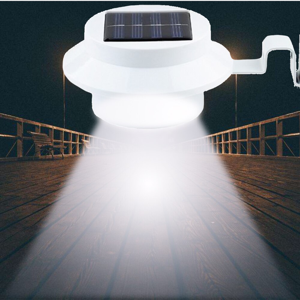 3 led solar lys korridor væglampe gårdhave udendørs hegn lampe udhæng sol gade led have græsplæne hus sol lys udendørs: Hvid