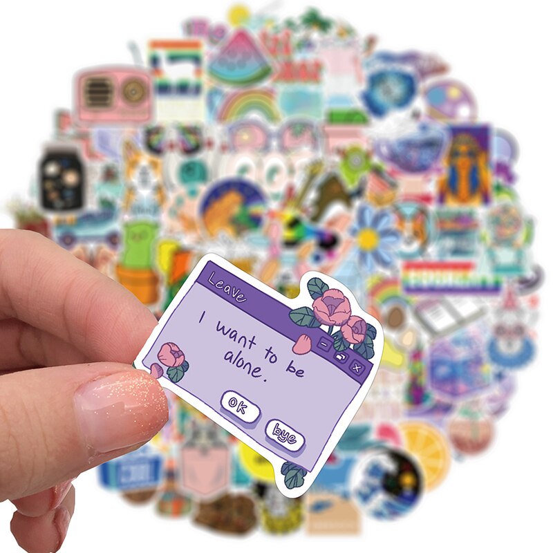 100Pcs Cool Summer Stickers Girl Essential Stuff For Water Bottles Waterproof Decals Suitable Luggage Laptop Trendy Stickers