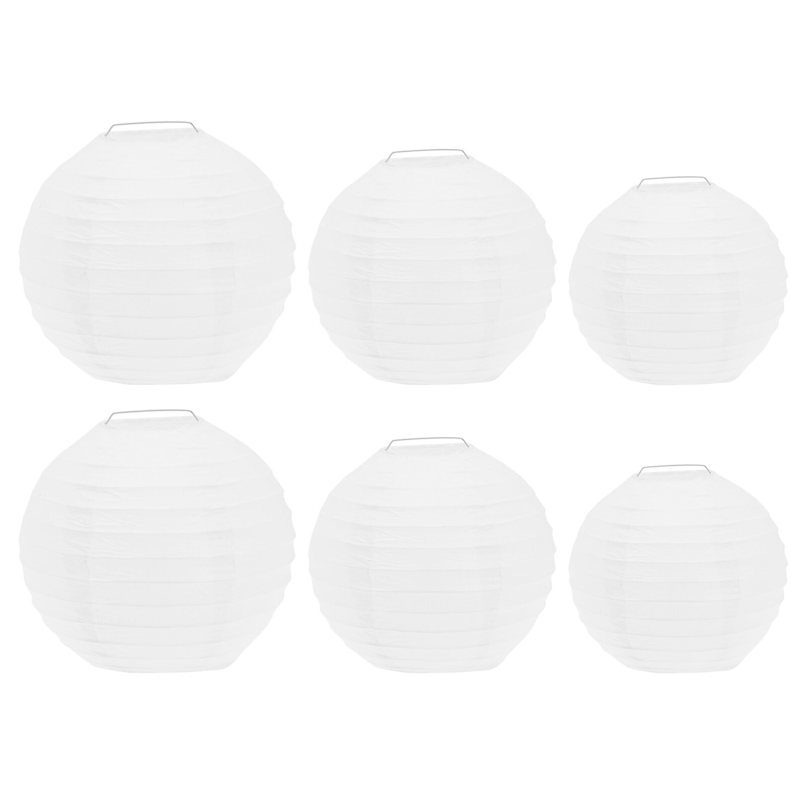 6pcs Decorative Paper Lanterns DIY Lanterns for Home Party Lanterns: White