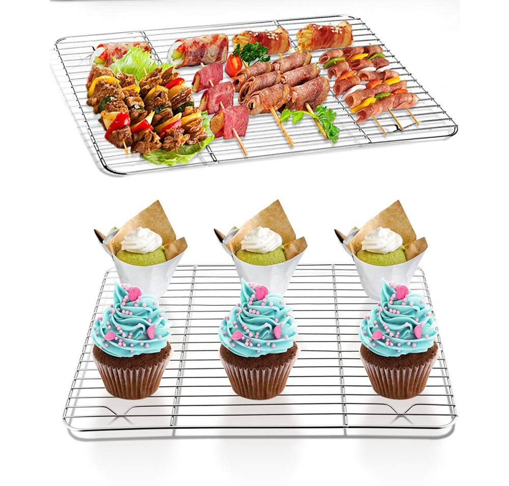 Stainless Steel Quarter Sheet Pan Bakery Cooling Racks Jelly Roll Pan Rimmed Baking Sheet For Oven Cookie Sheet With Rack