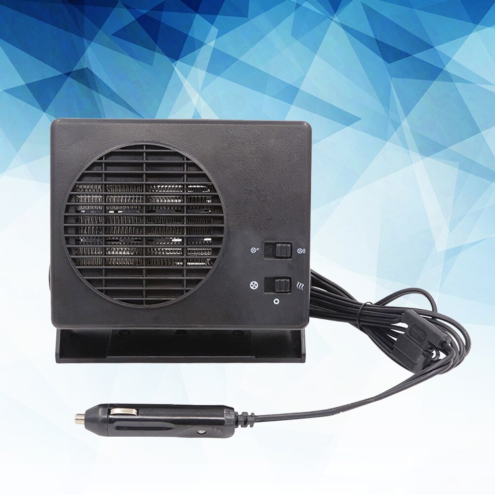 12V Portable Electric Vehicle Car Heater Fan Windscreen Demister Defroster with Cigarette Lighter Plug (Black)